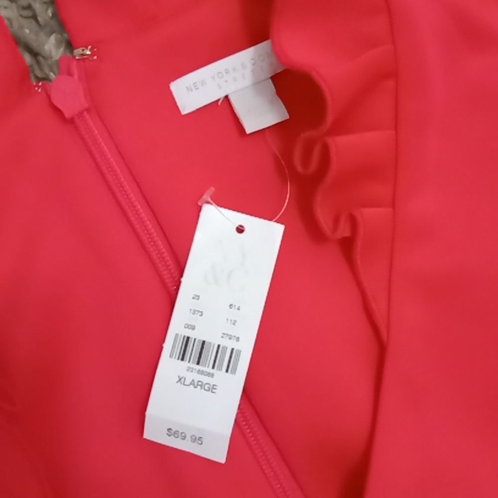 NY&CO RED RUFFLE SLEEVELESS DRESS SIZE XL - Picture 8 of 8